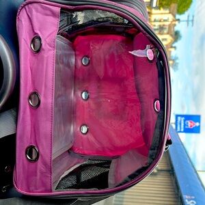 Pet carrier! Multiple breathing holes, two mesh side compartments,  and strap